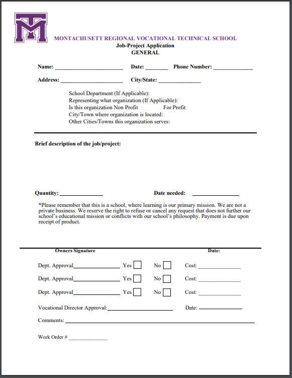Job Application General (All Other Shops)