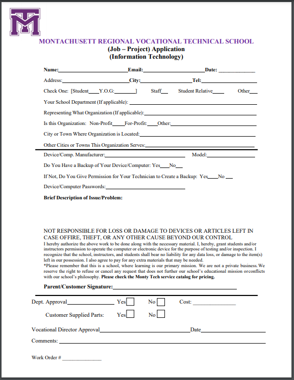 Job Application for Information Technology